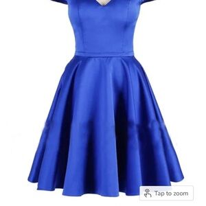 Juliet Satin Blue Prom Dress